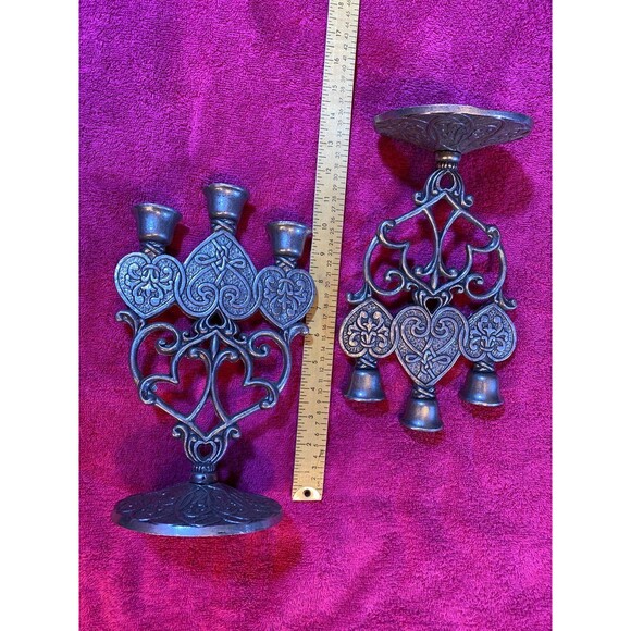 Candle CANDELABRA, Pewter 1996 Forevermore Kimberly Carson, 2 both for 1 price - Picture 2 of 11